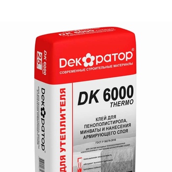 Клей "ДЕКОРАТОР" DK 6000 THERMO для пенополистирола, мин.ваты, нанесения армирующего слоя (25кг) (56шт.