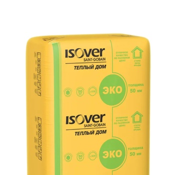 Утепл. ISOVER ТЕПЛЫЙ ДОМ ПЛИТА 50мм 10м²/0,5мᶟ/610×1170×50мм/14шт(11кг/м3)