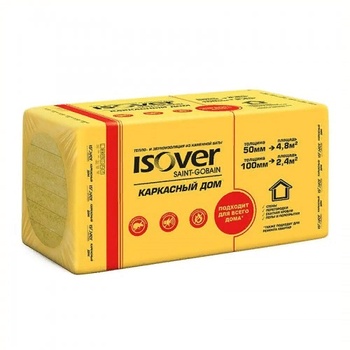 Утеплитель ISOVER КАРКАСНЫЙ ДОМ 0,24м3 (600х1000х50мм/8шт.) 4,8м2 базальт