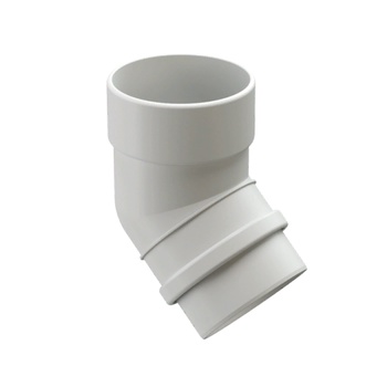 DOCKE LUX Колено 45° Пломбир (водосток пластиковый)