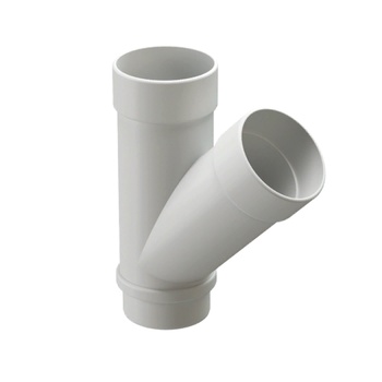 DOCKE LUX Тройник 45° Пломбир (водосток пластиковый)