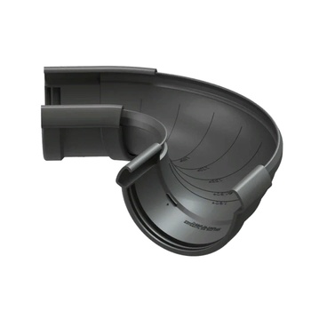 DOCKE LUX Элемент угловой регулируемый 60° - 160° Графит (водосток пластиковый)