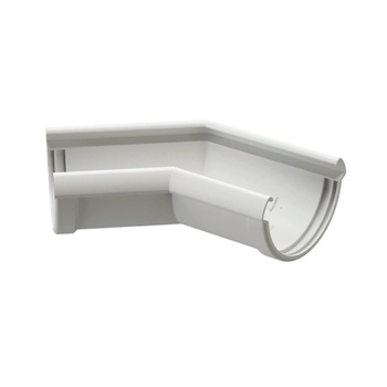 DOCKE LUX Элемент угловой 135° Пломбир (водосток пластиковый)