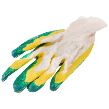 ПЕРЧАТКИ трикотажные с 2-ым латексным обливом (Зеленые)