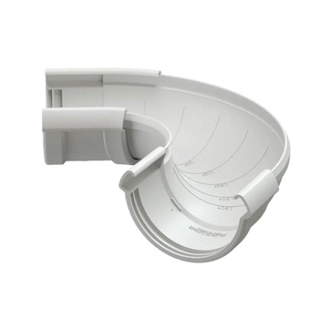 DOCKE LUX Элемент угловой регулируемый 60° - 160° Пломбир (водосток пластиковый)