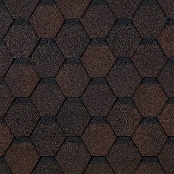 Гибкая черепица Docke PIE, серия EURASIA, коллекция Шестигранник Коричневый 3м2