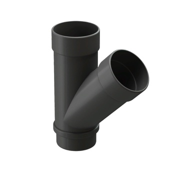 DOCKE LUX Тройник 45° Графит (водосток пластиковый)