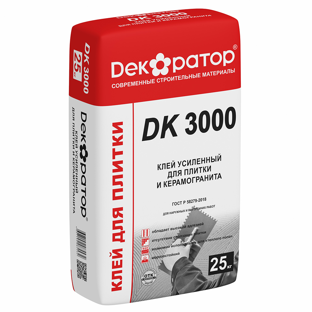 Клей плиточный декоратор dk 3000 25 кг